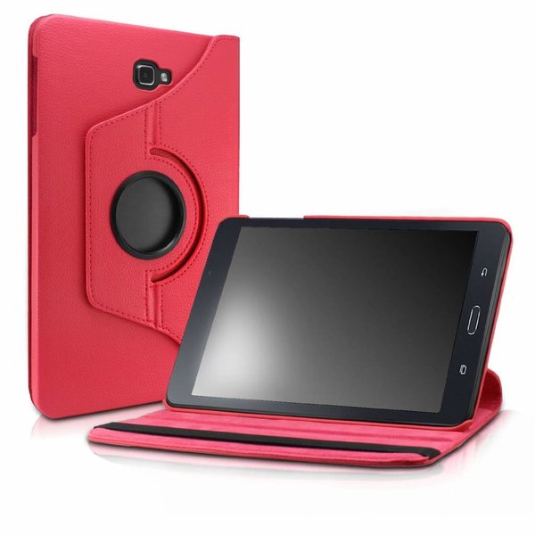 Merkloos Samsung Galaxy Tab A 10,1 SM T580 / T585 Tablet Case met 360° draaistand cover hoesje - Rood