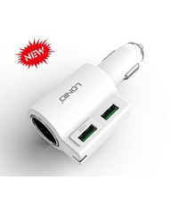 Ldnio LDNIO Dual USB Car Charger + Car Socket - 4.2A - White