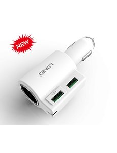 Ldnio LDNIO Dual USB Car Charger + Car Socket - 4.2A - White