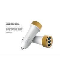 Merkloos 3 USB 5.1A Fast Charging Car Charger - wit