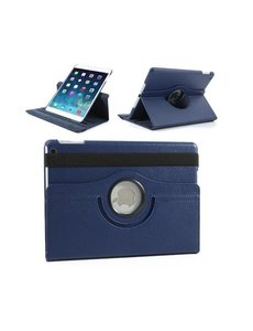 Merkloos iPad (2017) 360 Graden Draaibare hoesje Lederen Donker Blauw