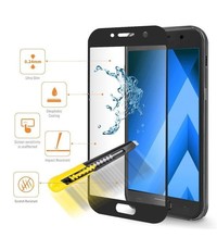 Merkloos Samsung Galaxy A5 2017 full coverage Screenprotector / tempered glass Zwart