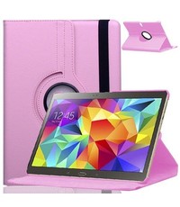 Merkloos Samsung Galaxy Tab S 10.5 inch T800 / T805 Tablet hoesje met 360° Draaibaar - Licht Roze