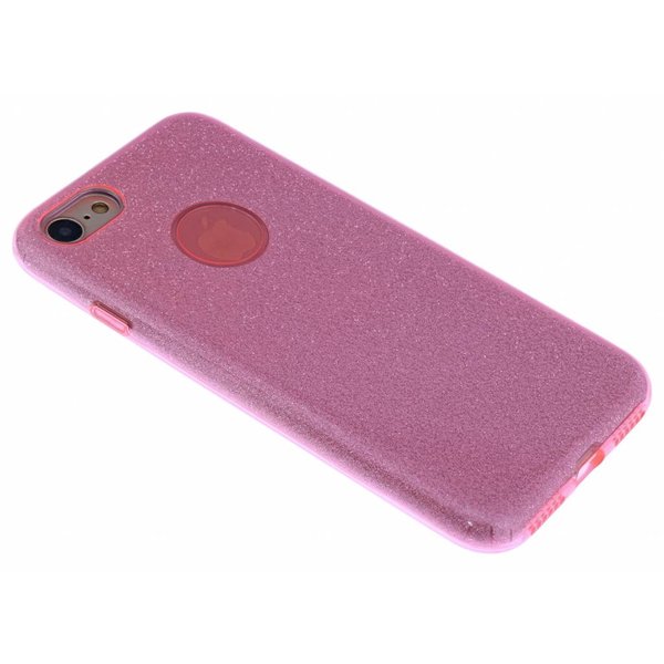 Merkloos Roze Glitter TPU Hoesje iPhone 8 / 7