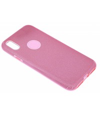 Merkloos Roze Glitter TPU Hoesje iPhone X / Xs