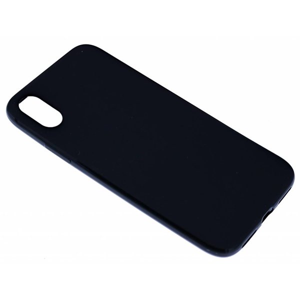 Merkloos Zwart Soft Siliconen TPU Hoesje iPhone X / Xs