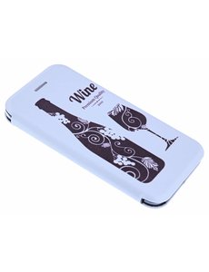 Merkloos Wijn Design Shell Suit Kunstleder Hoesje Samsung Galaxy J7 (2017)