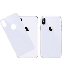 Merkloos Wit Tempered Glass backcover Screenprotector iPhone X / Xs
