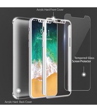 Merkloos Zliver Ultra Dun 360 Graden Protection Hoesje + Glazen Screenprotector iPhone X / Xs