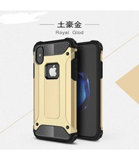 Merkloos Champagne Goud Dual layer Rugged Armor Hard PC & TPU Hybrid Hoesje iPhone X / Xs