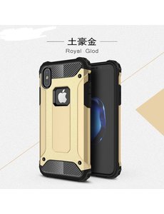 Merkloos Champagne Goud Dual layer Rugged Armor Hard PC & TPU Hybrid Hoesje iPhone X / Xs