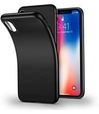 Merkloos Zwart TPU backcover Siliconen Hoesje iPhone X / Xs (10)