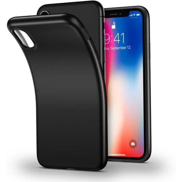 Merkloos Zwart TPU Back Cover Siliconen Hoesje iPhone X / Xs (10)