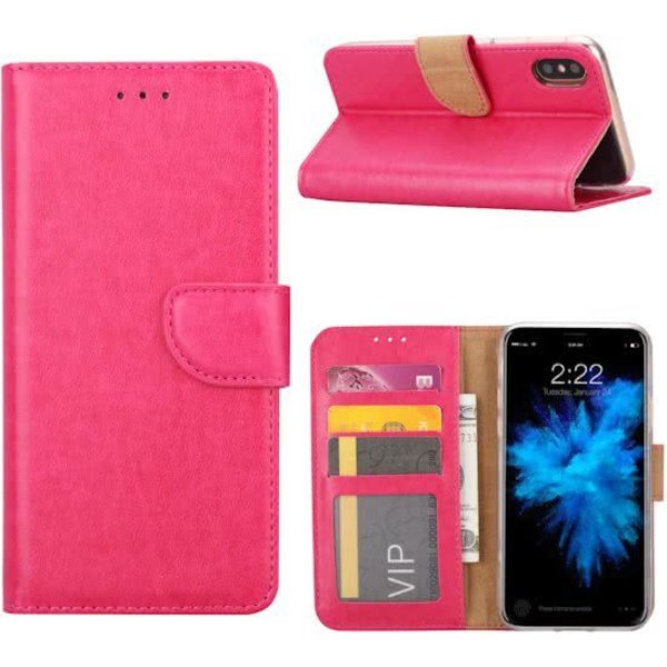 Merkloos Pink Portemonnee Hoesje / Book Case iPhone X / Xs (10)