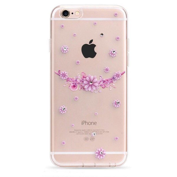 OU case OU Case 3D Roze Kleine Bloem Met Studs Hoesje voor de Geschikt voor iPhone 6 / 6S