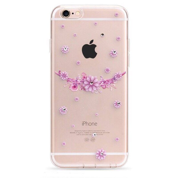 OU case OU Case 3D Roze Kleine Bloem Met Studs Hoesje voor de Geschikt voor iPhone 6 / 6S Plus