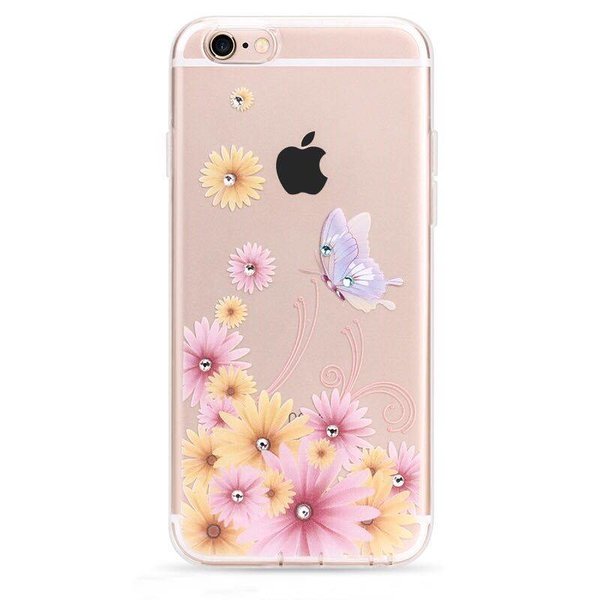 OU case OU Case 3D Bloem & Vlinder Met Studs Hoesje Geschikt voor iPhone 6 / 6S Plus