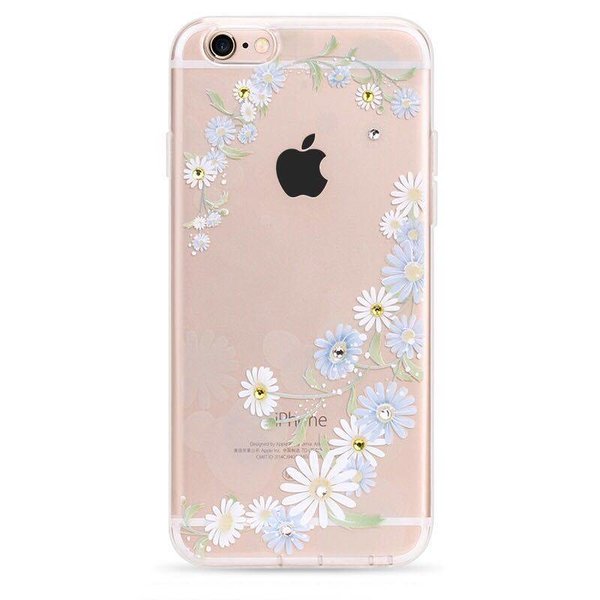 OU case OU Case 3D Blauwe Bloem Met Studs Hoesje Geschikt voor iPhone 6 / 6S