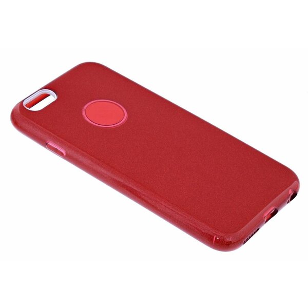 Merkloos Rood Glitter TPU Hoesje iPhone 6 / 6S