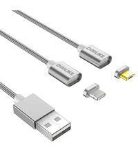  Doolike 2 in 1 magnetische kabel met lightning and micro usb adapter