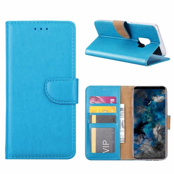 Merkloos Samsung Galaxy S9 Booktype / Portemonnee TPU Lederen Hoesje Blauw