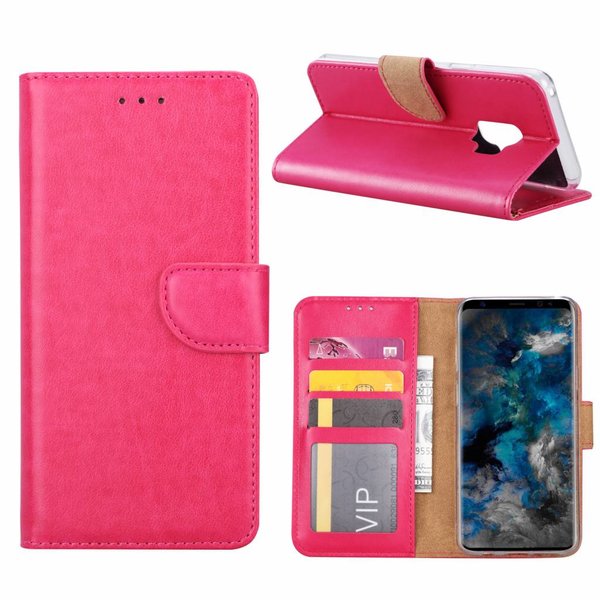 Merkloos Samsung Galaxy S9 Booktype / Portemonnee TPU Lederen Hoesje Roze