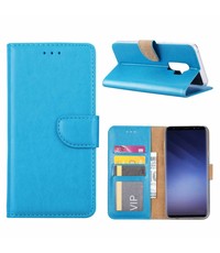 Merkloos Samsung Galaxy S9 Plus Booktype / Portemonnee TPU Lederen Hoesje Blauw