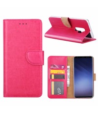 Merkloos Samsung Galaxy S9 Plus Booktype / Portemonnee TPU Lederen Hoesje Roze