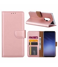 Merkloos Samsung Galaxy S9 Plus Booktype / Portemonnee TPU Lederen Hoesje Rose Goud