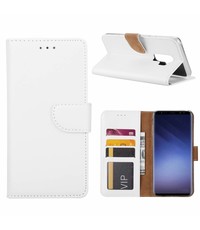 Merkloos Samsung Galaxy S9 Plus Booktype / Portemonnee TPU Lederen Hoesje Wit