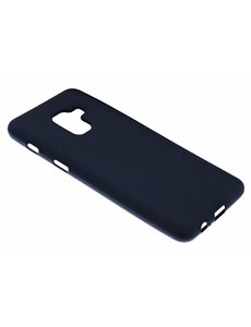 Merkloos Zwart Ultra Dun Siliconen TPU Hoesje Samsung Galaxy A8 (2018)