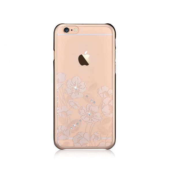 Merkloos Devia Champagne Goud Crystal Rococo PC Transparant Back Cover Hoesje iPhone 6 / 6S Plus