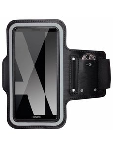 Merkloos Universele Zwart Sportarmband met Sleuterhouder Huawei P Smart/ Y7 (2018)/ Mate 10 Lite/ Y7