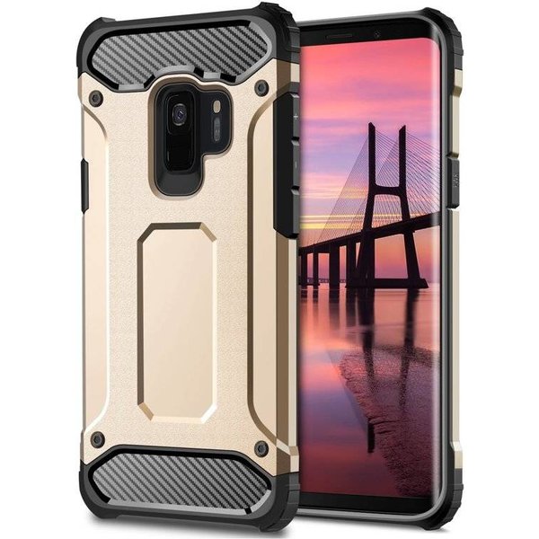 Merkloos Samsung Galaxy S9 Goud Heavy Duty Protection Hoesje