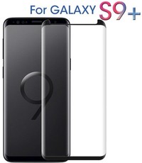 Merkloos Samsung Galaxy S9+ (Plus) Zwart Premium Curved 3D Tempered Glass