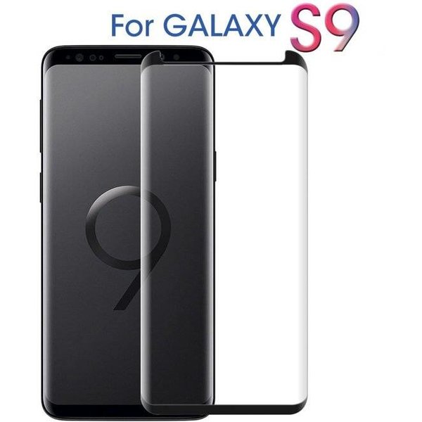 Merkloos Samsung Galaxy S9 Zwart Premium Curved 3D Tempered Glass