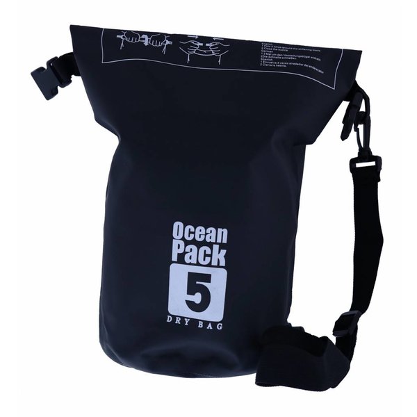 Waterdichte Ocean Pack Tas 5 Liter Zwart