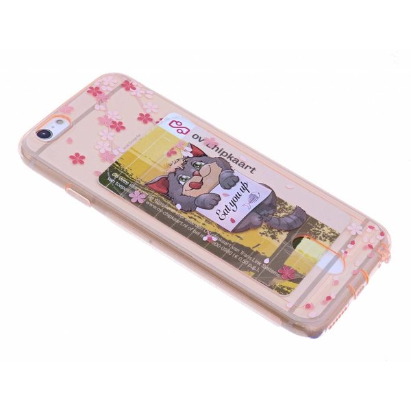 OU case Kat & Bloemen Rose Goud TPU Back Cover Geschikt voor iPhone 6 Plus / 6S Plus