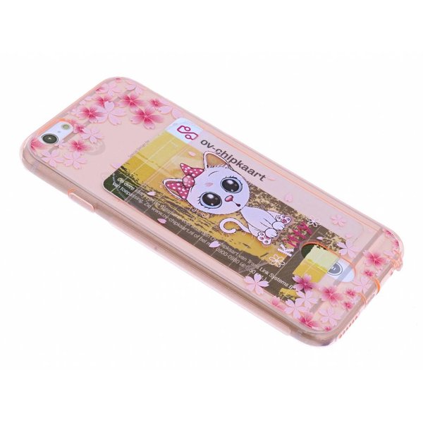 OU case Poesje & Bloemen Rose Goud TPU Back Cover Geschikt voor iPhone 6 Plus / 6S Plus