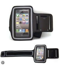 Merkloos iPhone 4 / 4S sport armband Zwart