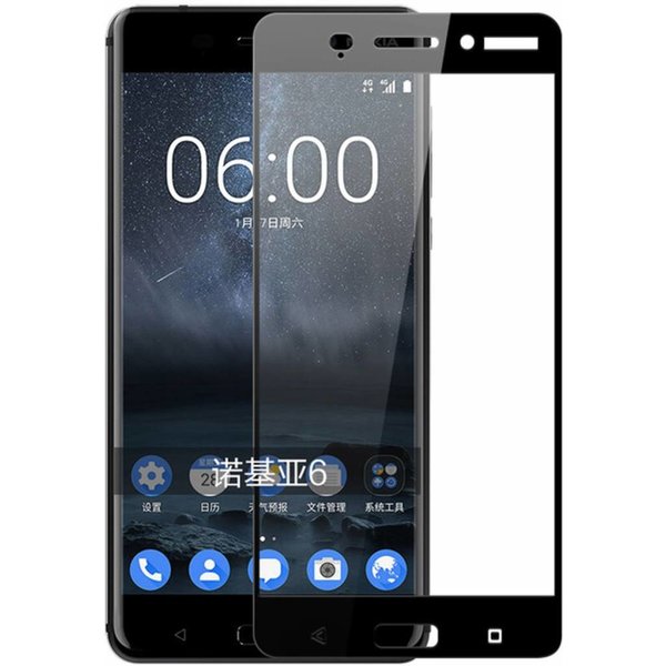 Merkloos Nokia 6 full coverage Curved Edge tempered glass