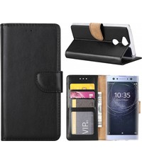 Merkloos Sony Xperia XA2 Portmeonnee cover hoesje / boektype case Zwart