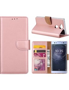 Merkloos Sony Xperia XA2 Portmeonnee cover hoesje / boektype case Rose Goud