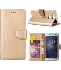 Merkloos Sony Xperia XA2 Portmeonnee cover hoesje / boektype case Champagne Goud