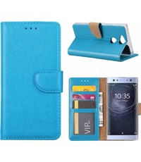 Merkloos Sony Xperia XA2 Portmeonnee cover hoesje / boektype case Blauw