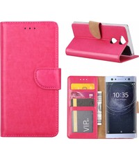 Merkloos Sony Xperia XA2 Portmeonnee cover hoesje / boektype case Pink