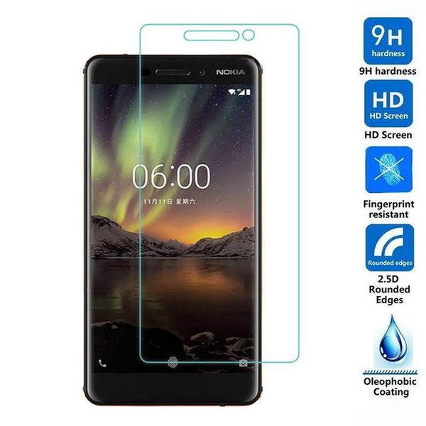 Merkloos Nokia 6 (2018) Tempered Glass / Glazen Screenprotector