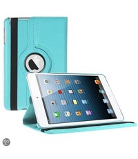 Merkloos iPad Mini 3 hoesje Multi-stand Case 360 graden draaibare Beschermhoes licht blauw