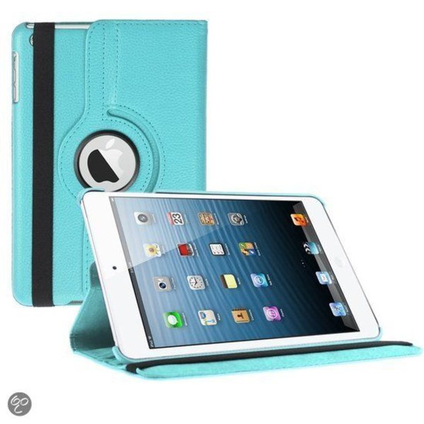 Merkloos iPad Mini 3 hoesje Multi-stand Case 360 graden draaibare Beschermhoes licht blauw