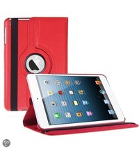 Merkloos iPad Mini 3 hoesje Multi-stand Case 360 graden draaibare Beschermhoes rood